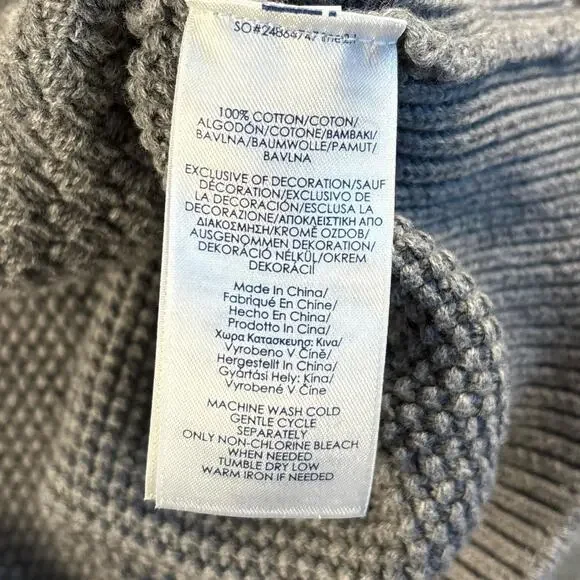 Chaps Ralph Lauren Sweater Mens XXL Gray Knit Mock Neck Pullover Cotton - Picture 5 of 7